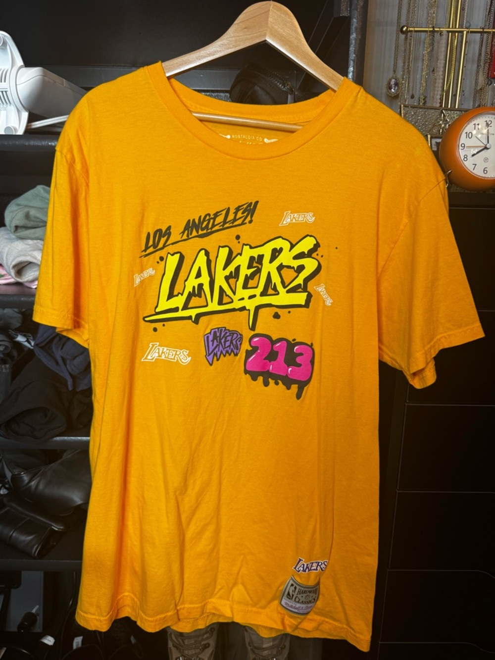 Mitchell & Ness Lakers Gold Tee with Purple Accents